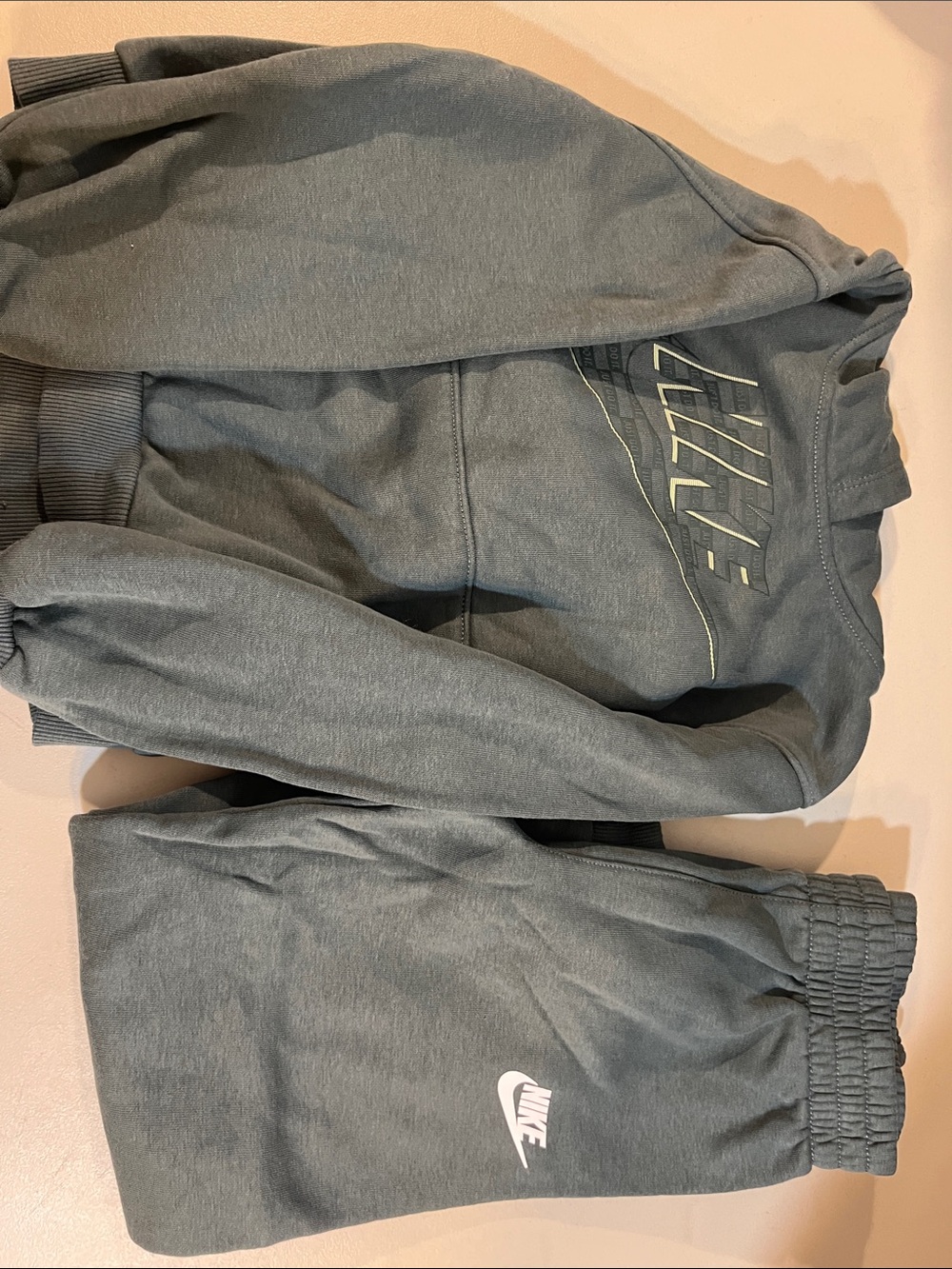 Nike Kids Grey Hoodie and Joggers Set with White Logo